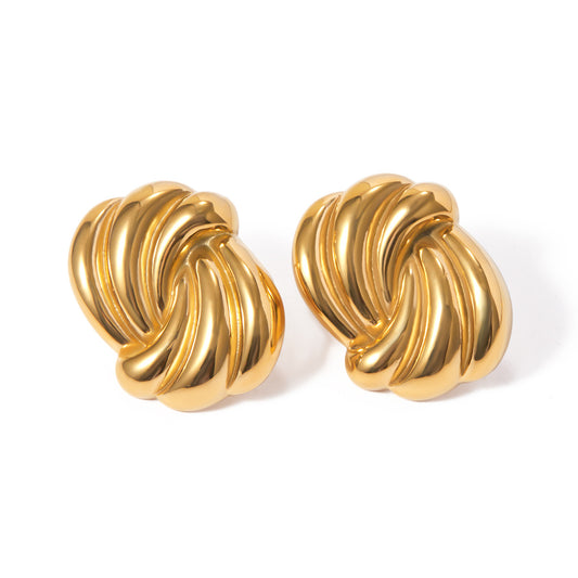 Pendientes de croissant dorado