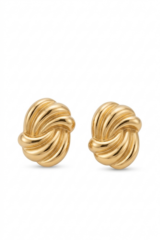 Pendientes de croissant dorado